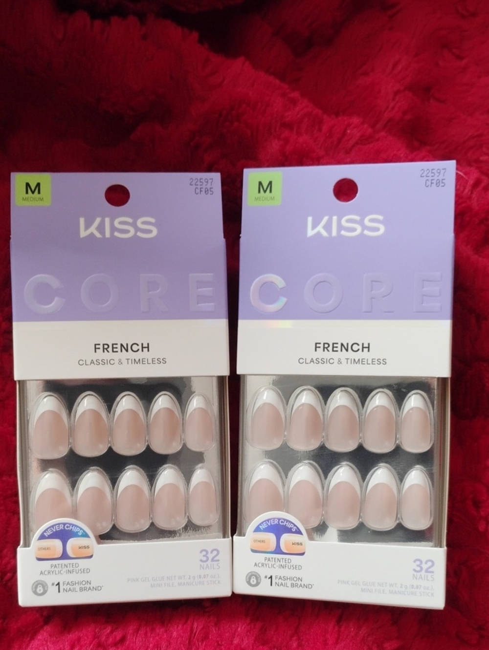 Kiss CORE Medium length French Tip Nails Set Of 2